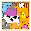 Układanka drewniana zwierzęta 12 elementów - tantis.pl