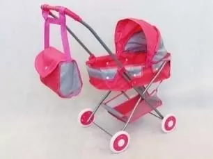 Wózek gondola różowo-szary - tantis.pl