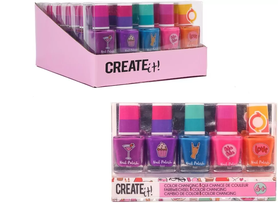 Lakier do paznokci. Zmienia kolor 5 szt. CREATE IT! - tantis.pl
