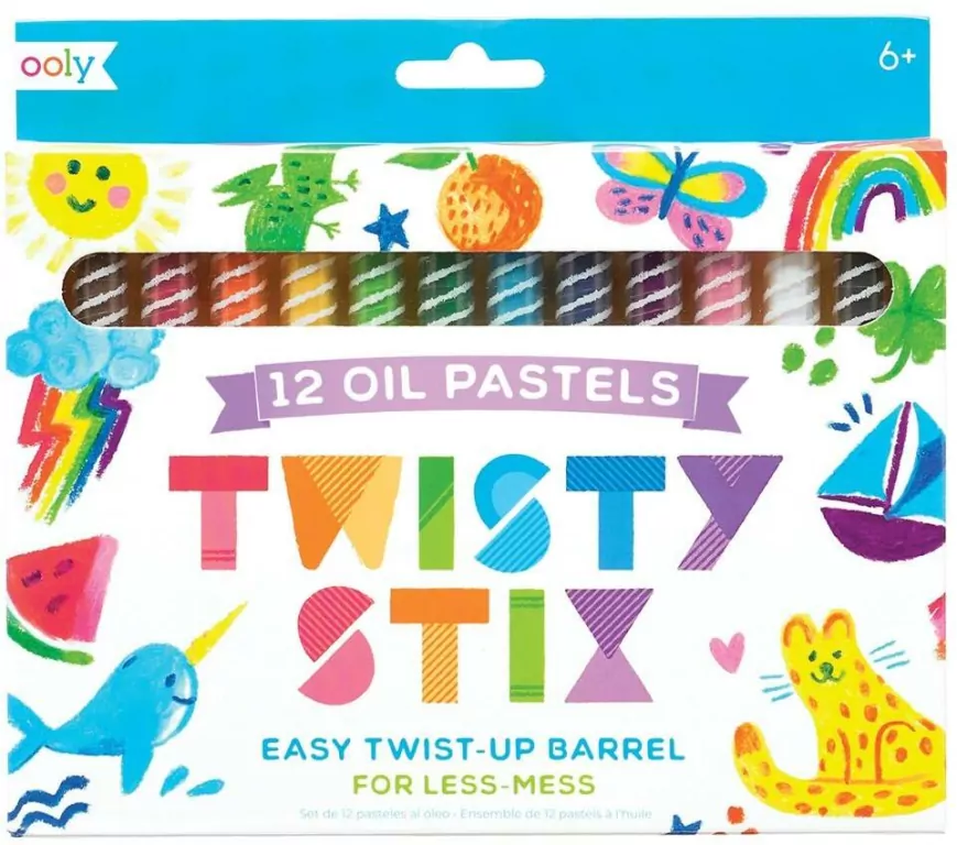 Kredki olejne pastelowe wykręcane, 12 kolorów - tantis.pl