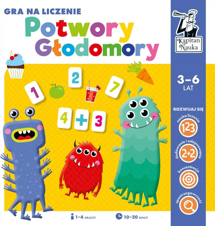 Potwory głodomory. Gra na liczenie. Kapitan Nauka - tantis.pl