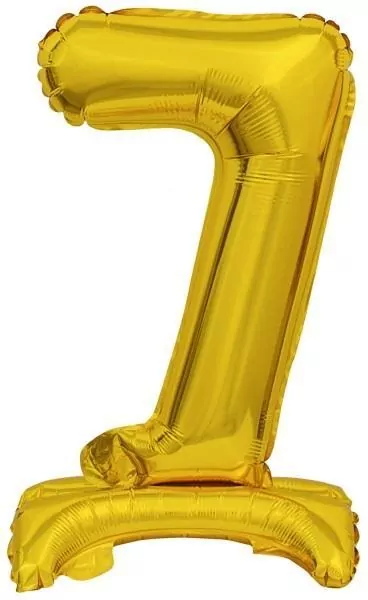 Balon foliowy mini cyfra 7 ze stopką złota 22x40cm - tantis.pl