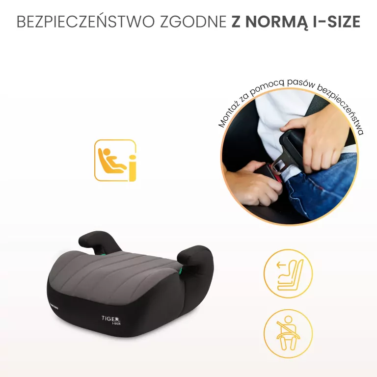 Caretero Fotelik Tiger szary (125-150cm) - tantis.pl