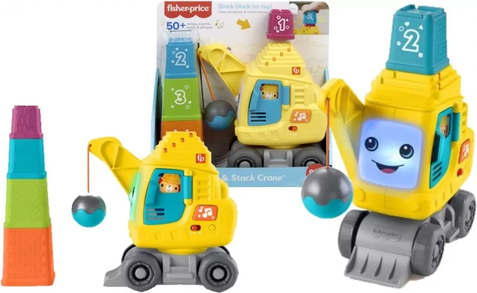 Fisher Price Wesoły dźwig Układaj i licz HWY64 - tantis.pl