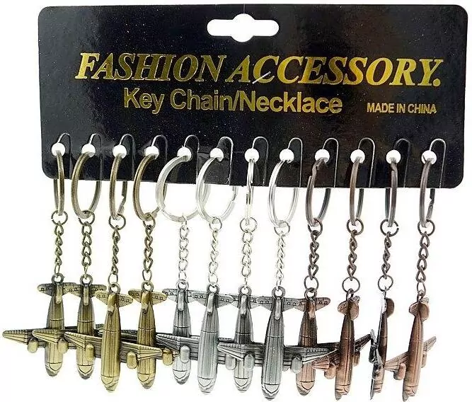 Brelok samolot metalowy (12szt) - tantis.pl
