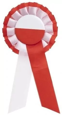 Kotylion biało-czerwony - tantis.pl