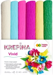 Krepina marszczona 25x100cm mix Vivid 6 kolorów