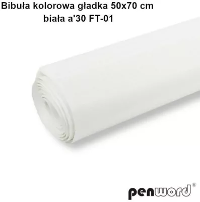 Bibuła kolorowa gładka biała 50x70cm 30 arkuszy