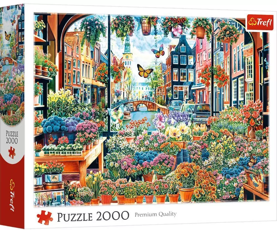 Puzzle 2000 Kwiaciarnia w Amsterdamie TREFL - tantis.pl
