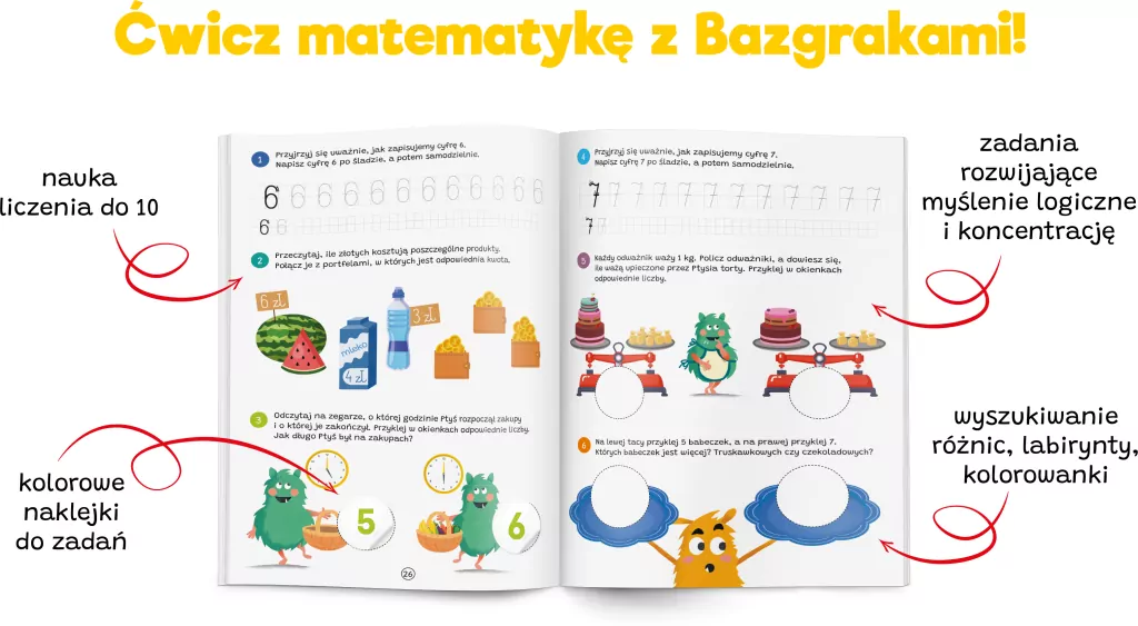 Kapitan Nauka.Bazgraki poznają matematykę ćw. 1 - tantis.pl