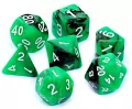 Komplet kości RPG. Zielono-czarne. Dwukolorowe. REBEL - tantis.pl
