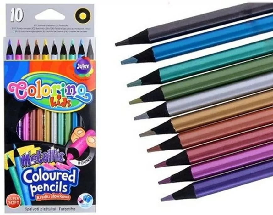Kredki ołówkowe Colorino okrągłe Metallic 10 kolorów - tantis.pl