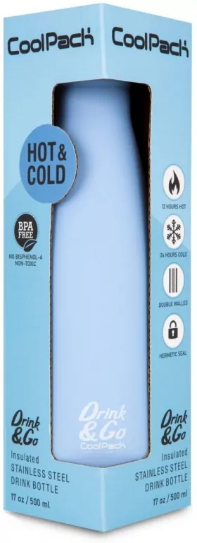 Bidon metalowy 500ml Coolpack termo bottle pastel powder blue - tantis.pl