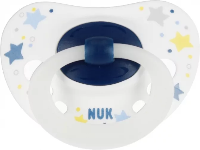 NUK. Signature Night. Smoczki. 0-6 miesięcy. Biały i niebieski - tantis.pl