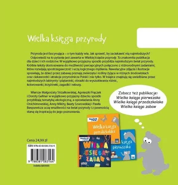 Wielka księga przyrody. Bawię się i uczę - tantis.pl