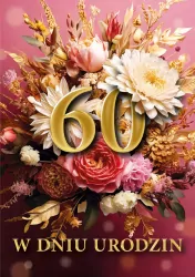 Karnet B6 3D Urodziny 60
