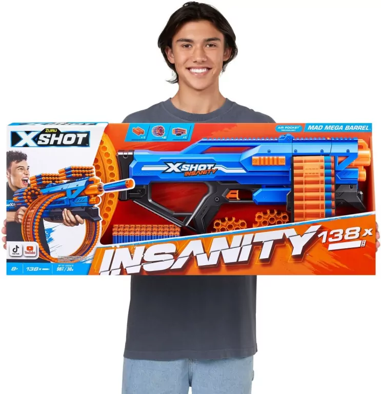 Wyrzutnia Insanity Mad Mega Barrel 72 strzałki - tantis.pl