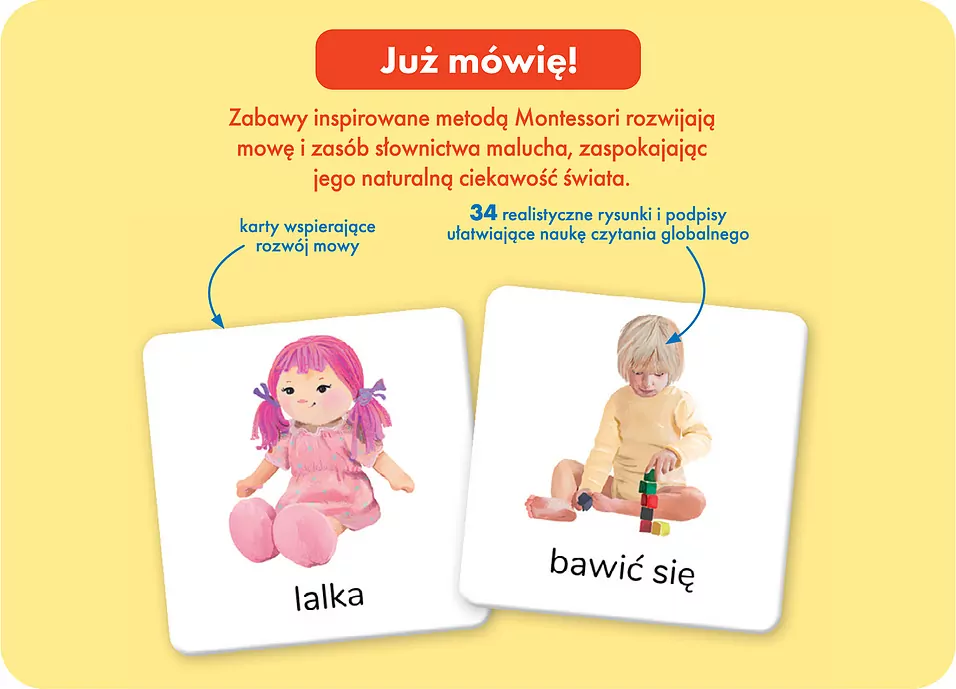 Pierwsze słowa. Montessori. Karty obrazkowe - tantis.pl