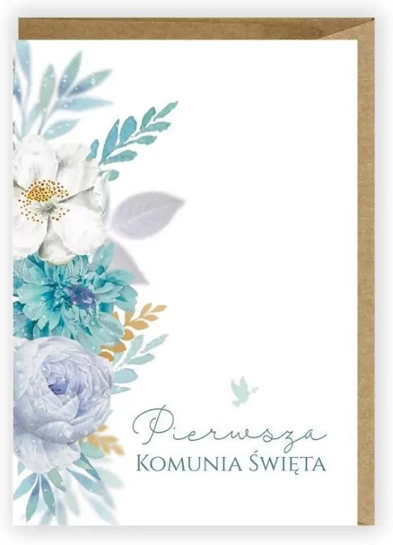 Kartka okolicznościowa, eko koperta. Komunia. K063 - tantis.pl