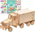 Puzzle drewniane. Model 3D. Ciężarówka - tantis.pl