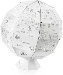 Globus papierowy do kolorowania