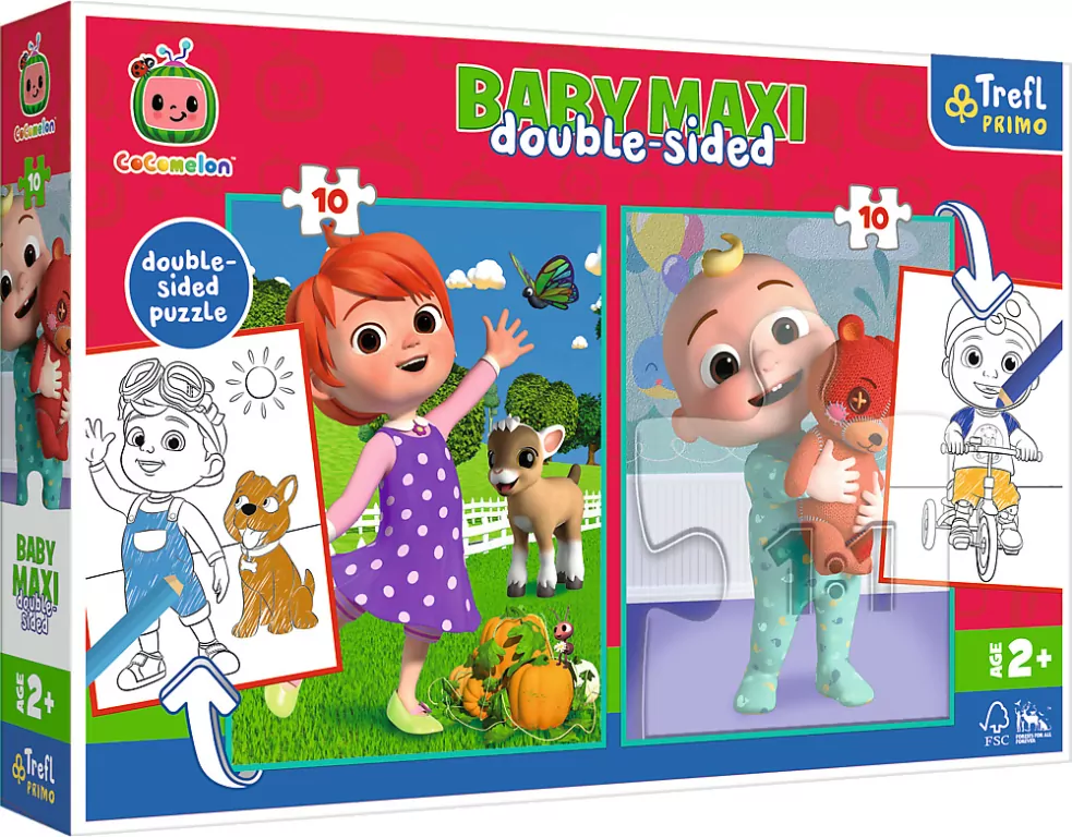 Trefl. Puzzle 2x10. Baby maxi. Cocomelon przyjaciele 43008 - tantis.pl