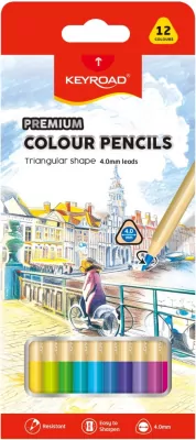 Kredki ołówkowe trójkątne 4mm 12 kolorów