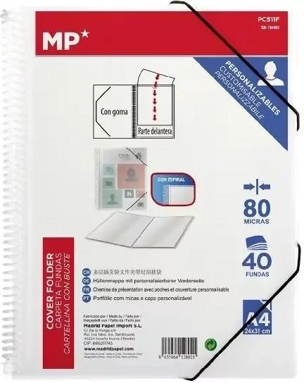 Teczka na spirali A4 z 40 koszulkami z gumką - tantis.pl