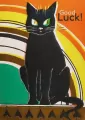 Karnet B6 z kopertą Czarny kot Good Luck Vintage - tantis.pl