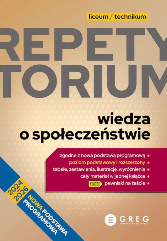 Wiedza o społeczeństwie Repetytorium. Liceum/technikum 2024-2026 - tantis.pl