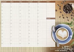 Podkład na biurko. Planer Kawa