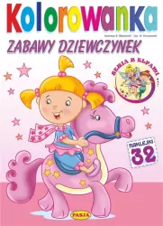 Kolorowanka. Zabawy dziewczynek
