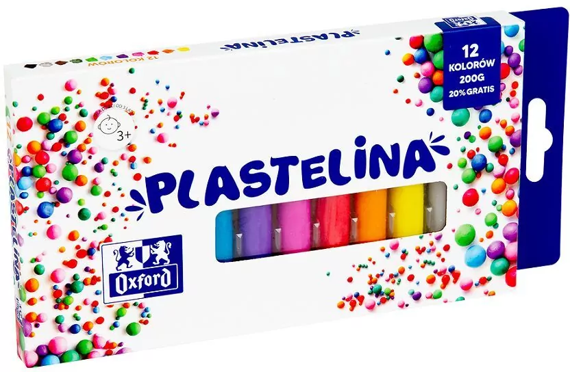 Plastelina Oxford 200g, 12 kolorów - tantis.pl