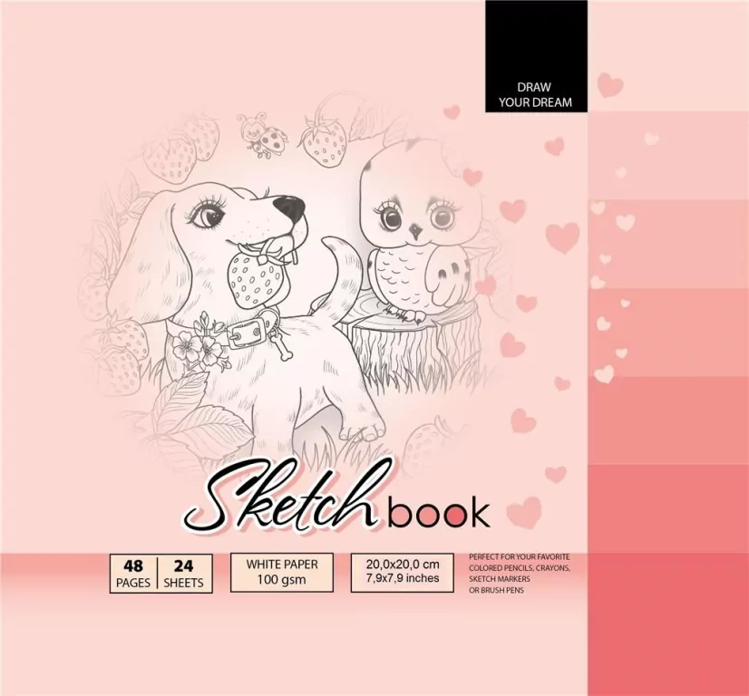 Sketchbook. Szkicownik 48 kartek. 200 x 200 mm - tantis.pl