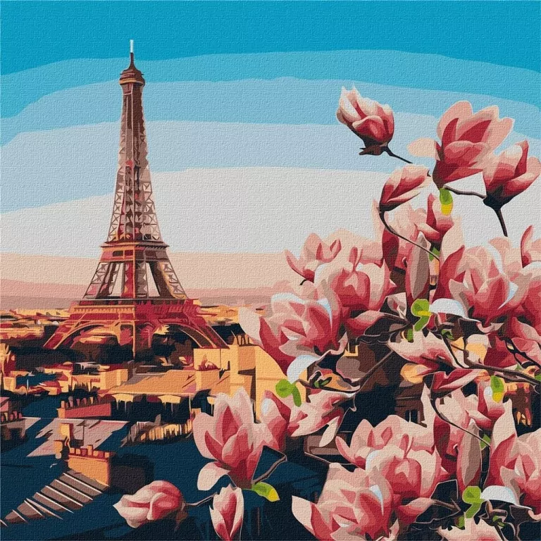 Malowanie po numerach: Magnolie paryskie 50 x 50 cm - tantis.pl