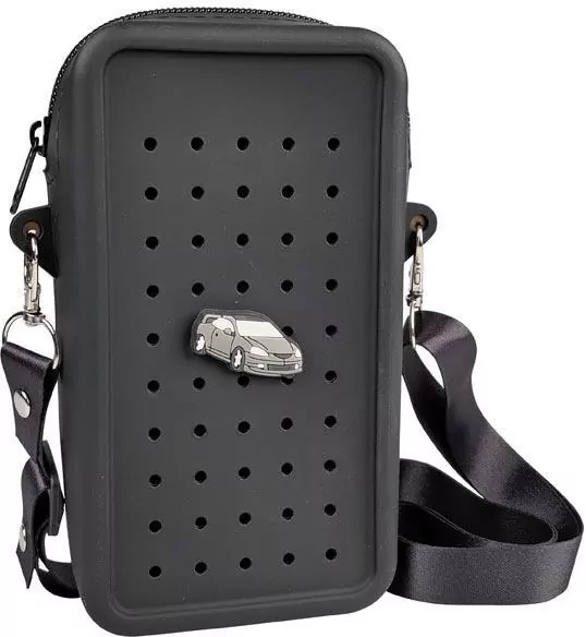 Torebka crossbody silikon czarna + przypinka - tantis.pl