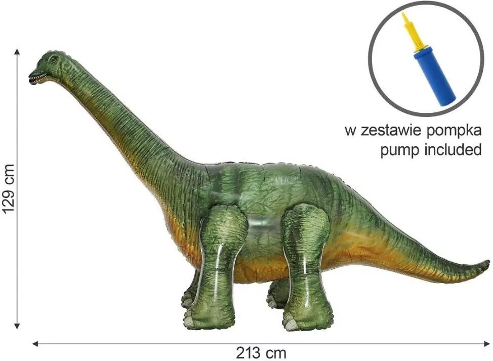 Balon foliowy Dino Brachiozaur 213x86x129cm - tantis.pl