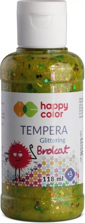 Farba Tempera 118ml brokat złota HAPPY COLOR - tantis.pl