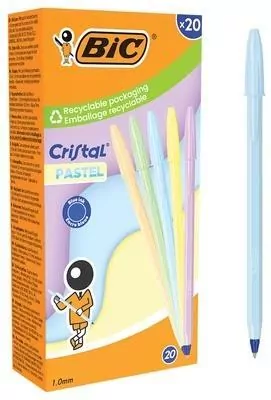 Długopis Cristal Pastel 1mm niebieski (20szt) BIC - tantis.pl
