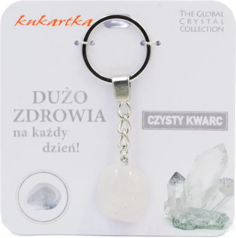 Brelok Dużo zdrowia czysty kwarc - tantis.pl