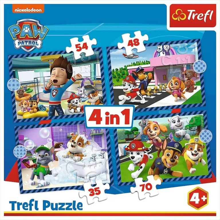 Trefl. Puzzle 4w1. Psie sprawy - tantis.pl
