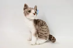 Kot siedzący białoszary 30cm