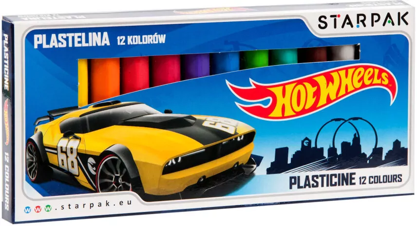 Plastelina 12 kolorów Hot Wheels - tantis.pl