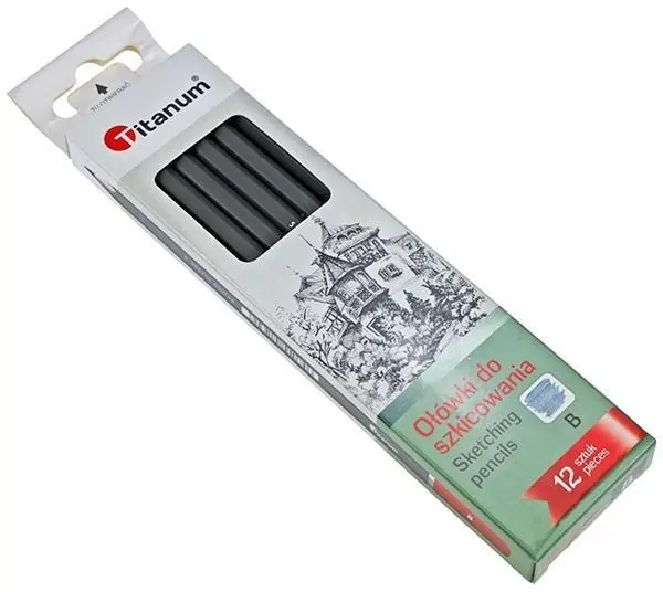 Ołówki do szkicowania B 12szt - tantis.pl