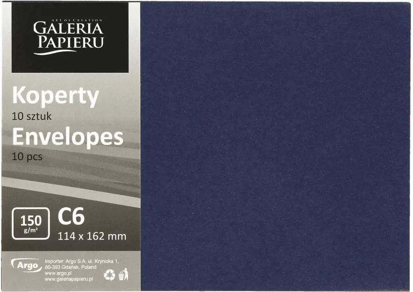 Koperta C6 Granatowa, 10 sztuk - tantis.pl