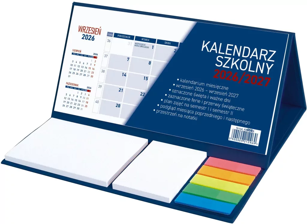 Kalendarz 2026/2027 szkolny z notesem klejony - tantis.pl