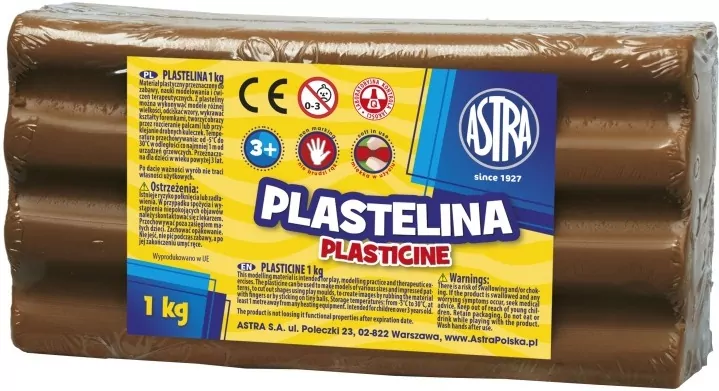 Plastelina Astra  brązowa 1 kg - tantis.pl