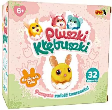 Pluszki-Kłębuszki 32 elementów Żółty Króliczek - tantis.pl