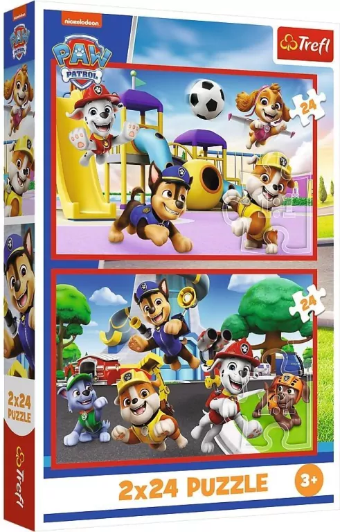 Puzzle 2x24 Psi dzień zabaw TREFL - tantis.pl