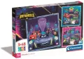 Clementoni. Puzzle 3x48 Super Kolor. Batwheels - tantis.pl